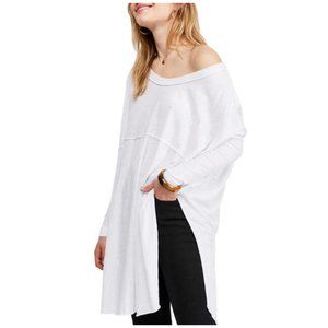 Free People Telltale Cotton Blend Tunic Top In White